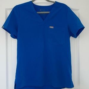 Figs Royal blue 1 pocket Catarina scrub top size women’s small